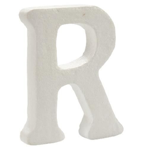 Pincello decoratie letter R 12,5 x 2 x 15 cm wit polystyreen