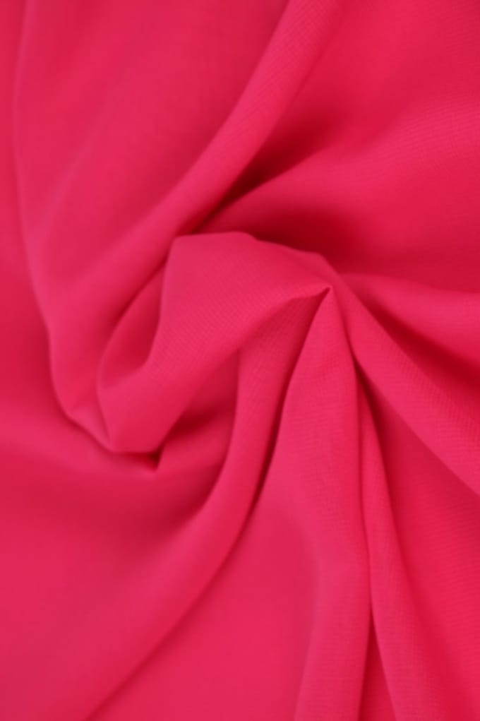 15 meter chiffon stof - Fuchsia - 100% polyester