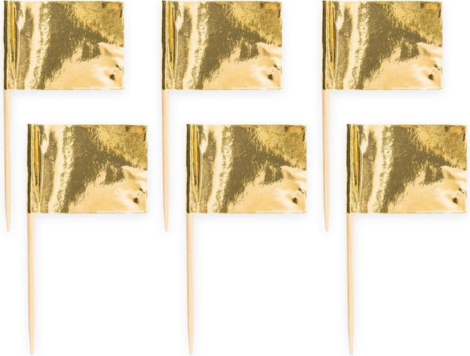 150x Cocktailprikkers Metallic Goud- Hapjes Cocktail Tapas Zomer Terras Prikkers