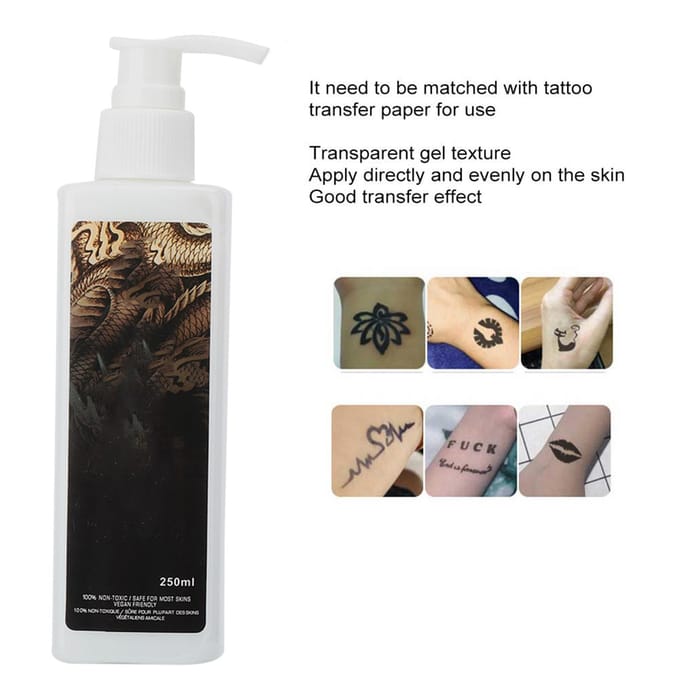 Professionele Tattoo Transfer Gel Patroon Transfer Tattoo Stencil Applicatie Oplossing 250ml white