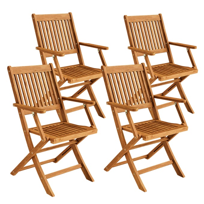 Casaria Tuinstoel Sydney - Set van 4 Acacia Klapbaar 90x54x56cm - Bruin