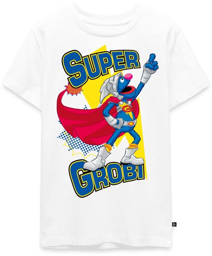Sesamstraat Super Grobi Superheld Premium T-Shirt Tiener