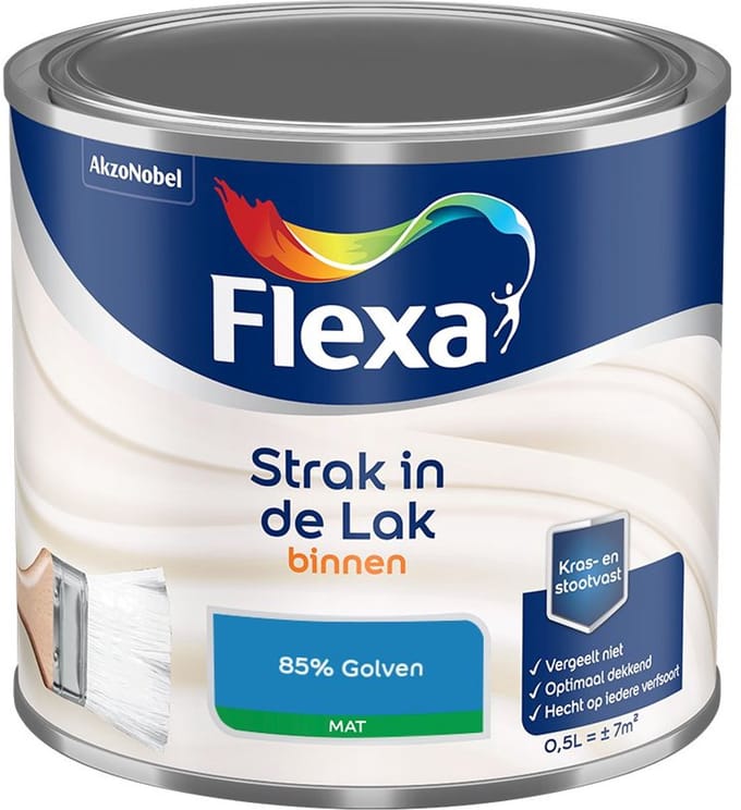 Flexa - Strak In De Lak Binnenlak Mat - 85% Golven - Mengverf - 500 Ml