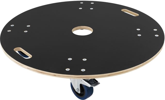 Meubeldolly rond Ø 77 cm van multiplex met parkeerrem Laadvermogen 800 kg