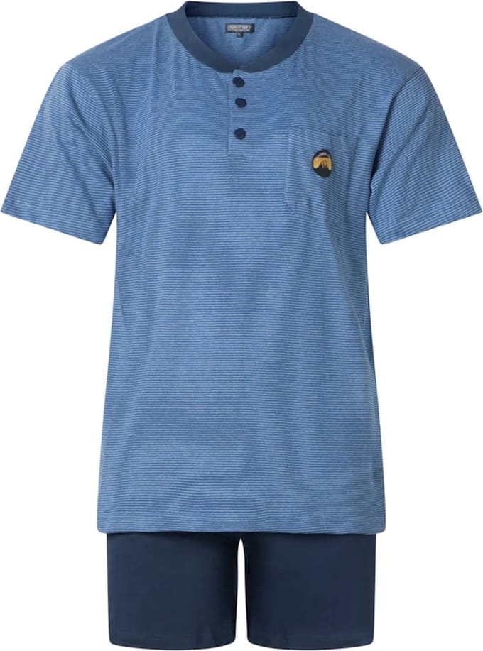 Outfitter heren shortama - maat S - Knoop - National park - blauw