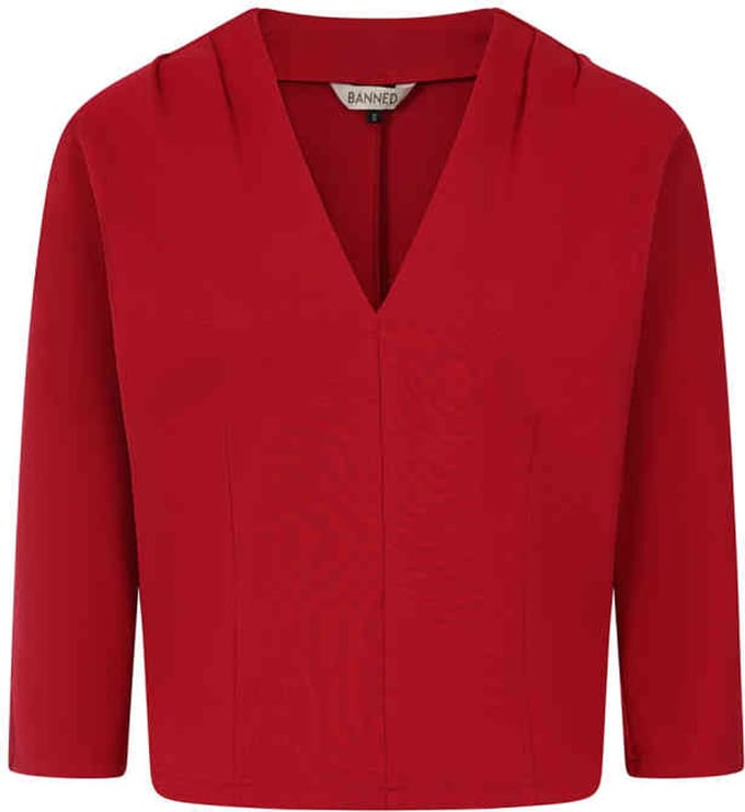 Banned - Gilda Longsleeve top - M - Bordeaux rood