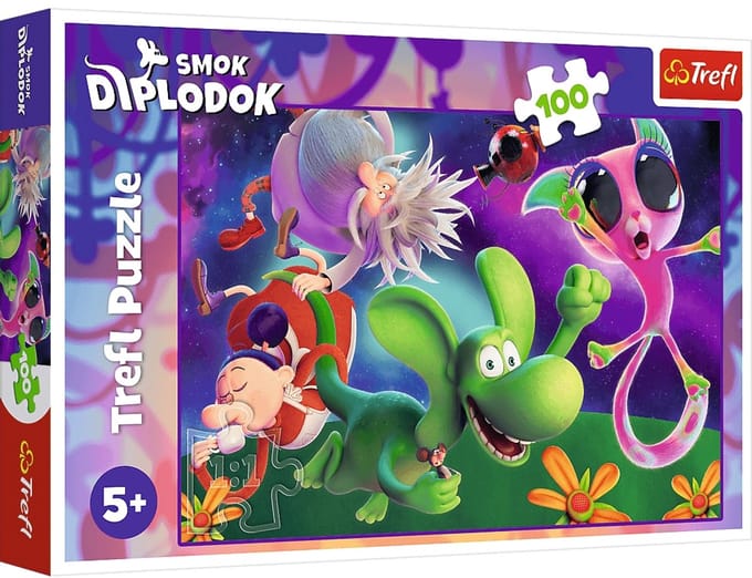 Trefl Puzzel 100 Stukjes: Draak Diplodocus en Vrienden