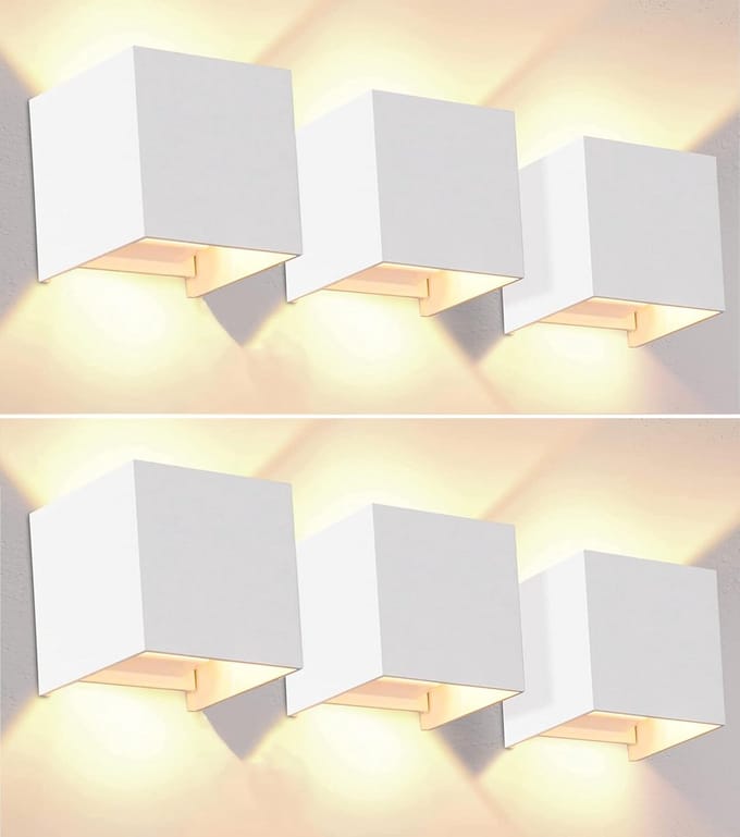Set van 6 LED Buitenwandlampen Wit Warm Licht 3000K 10W