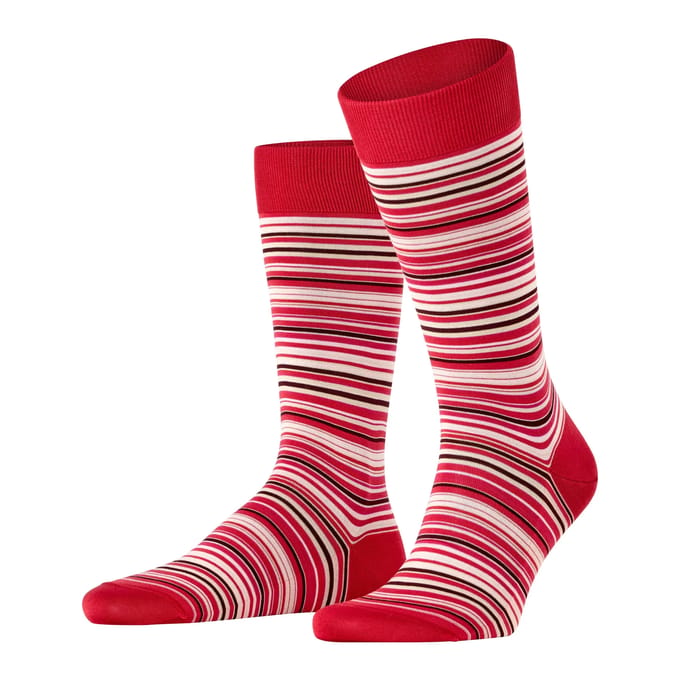 FALKE Microblock gedessineerd katoen sokken heren rood - maat 41-42