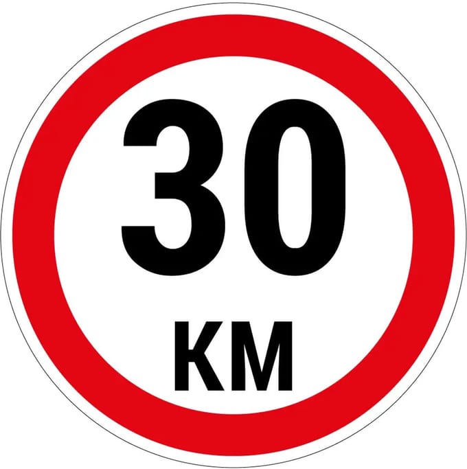 30 km bord | gecoat dibond materiaal | 40 cm
