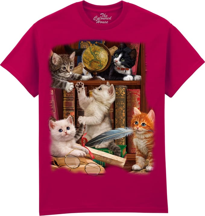Katten Kittens In The Library The Coloured House T-shirt M