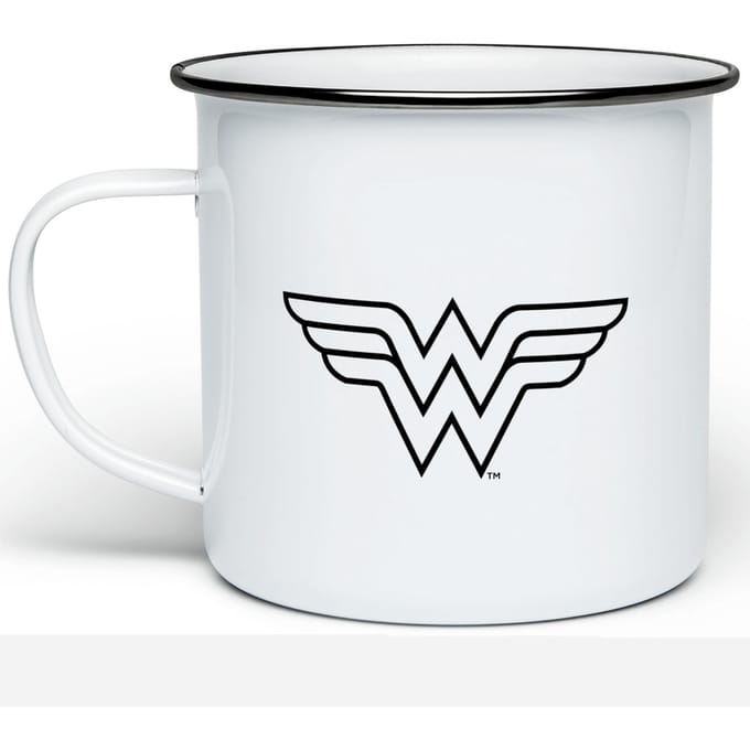Wonder Woman Logo Enamel Mug - White