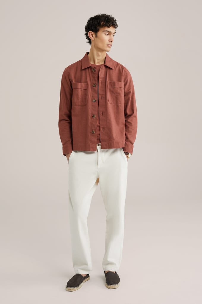 We Fashion Overshirt Rust Brown Größe: M | Casual hemden Outlet | Herren | Braun