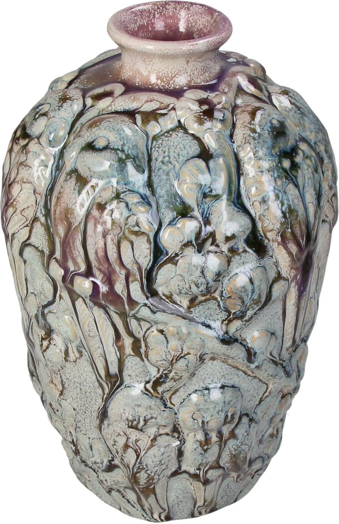 Vase Birds Stoneware Multi 15x15x25cm