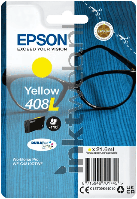 Epson Inktcartridge 408L (C13T09K44010) Geel Hoge capaciteit