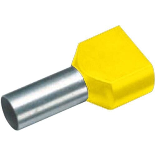 Cimco 18 2480 Dubbele adereindhulzen 6 mm² Deels geïsoleerd Geel 100 stuk(s)