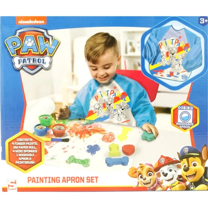 Paw Patrol Schilderset met schort en vingerverf