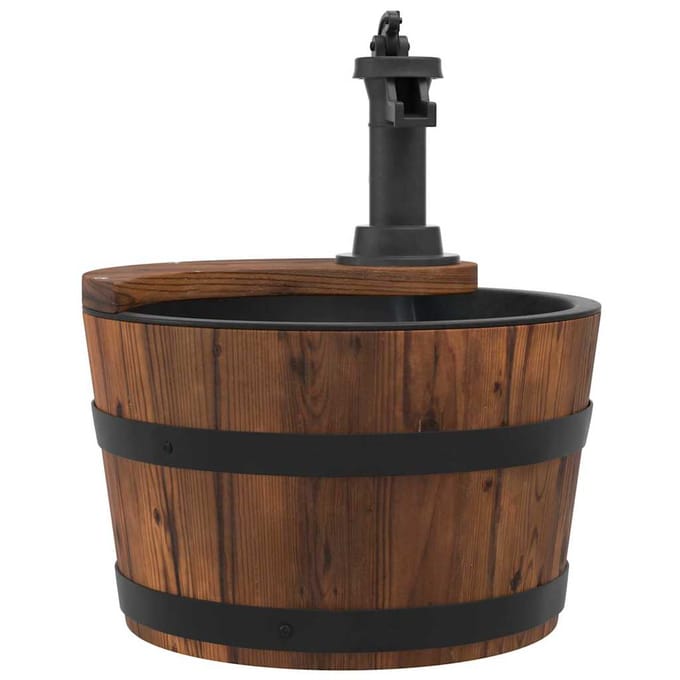 vidaXL - Waterfontein - met - pomp - 28x28x34,5 - cm - massief - vurenhout