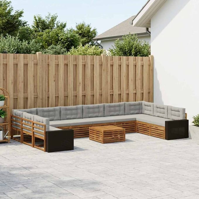 vidaXL - Sofa-Sets - 11 - st - Massief - Acacia - Hout