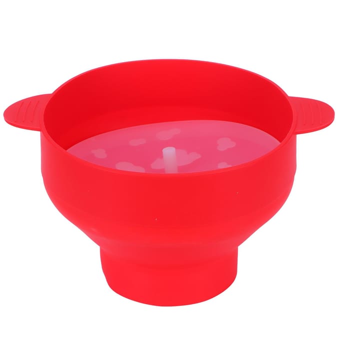 Popcorn Emmer Opvouwbare Siliconen DIY Popcorn Maker Kom met Deksel Keukenaccessoire(Met HandvatRood )