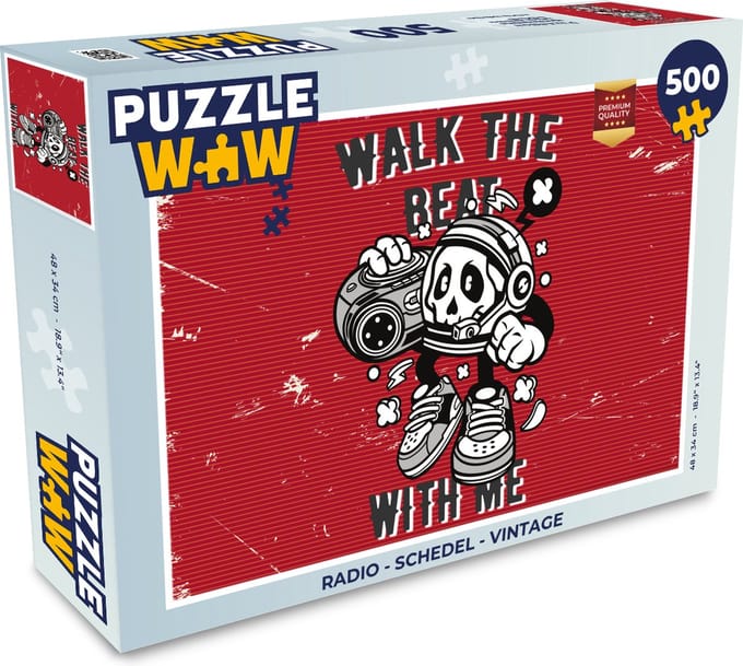 Puzzel Radio - Schedel - Vintage - Legpuzzel - Puzzel 500 stukjes