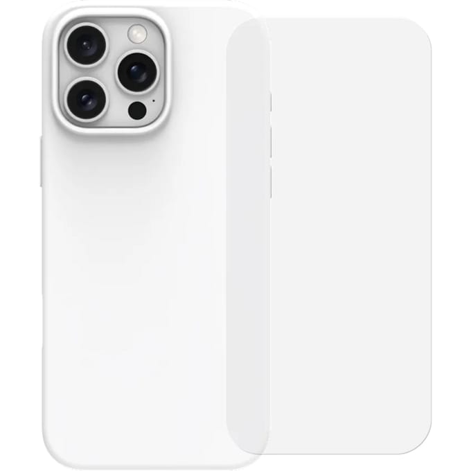 BlueBuilt Back Cover iPhone 16 Pro Max Wit + Screenprotector Glas