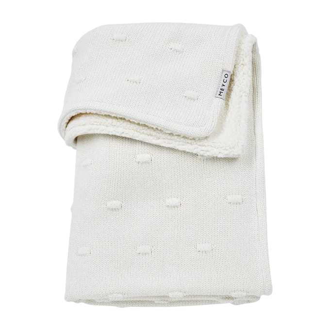 Meyco Baby Knots teddy wiegdeken - offwhite - 75x100cm - 2.0 TOG