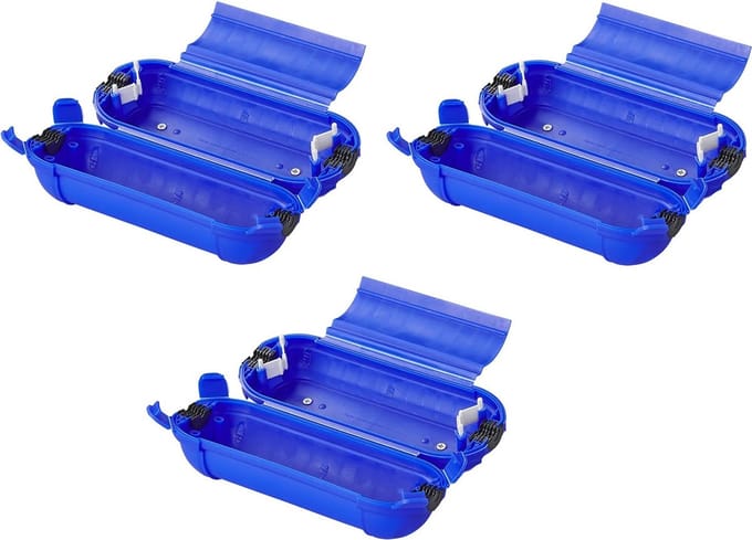 Proplus Stekkersafe veiligheidsbox - 3x - IP44 - voor Schuko stekkerverbindingen - blauw