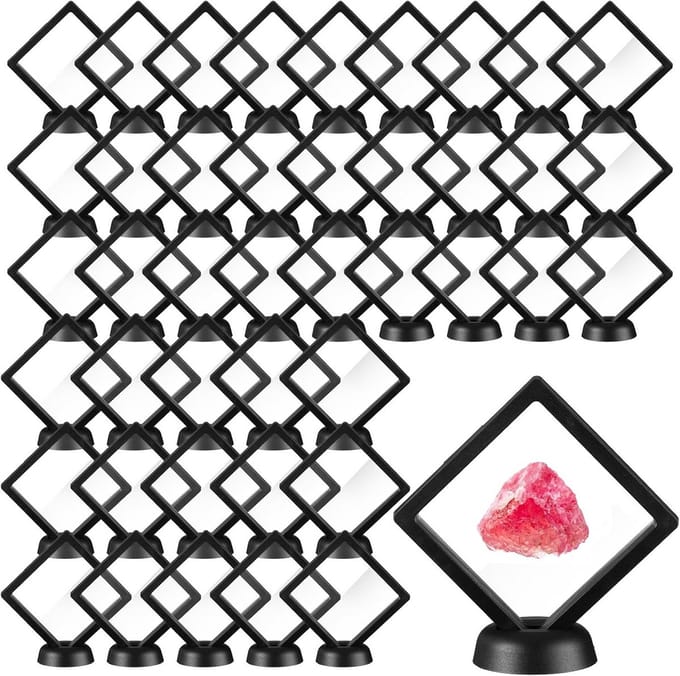 60 stuks 3D Drijvende Display Frames voor Sieraden, Munten en Edelstenen