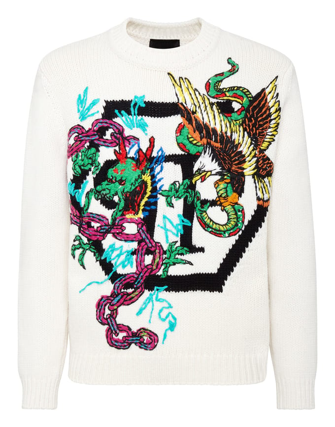 Pullover Ronde Hals Tattoo