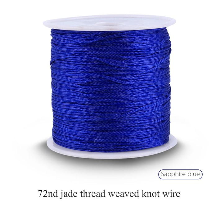 100M x 0.8mm Nylon Chinese Knoop Koord Rattail Macrame Shamballa Draad String saffierblauw blue