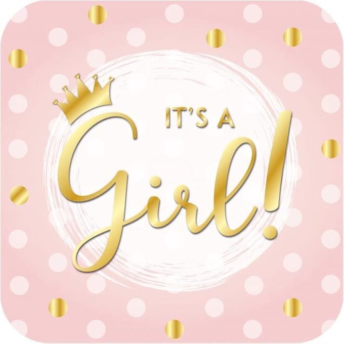 Huldeschild It's a girl ! 50 x 50 cm