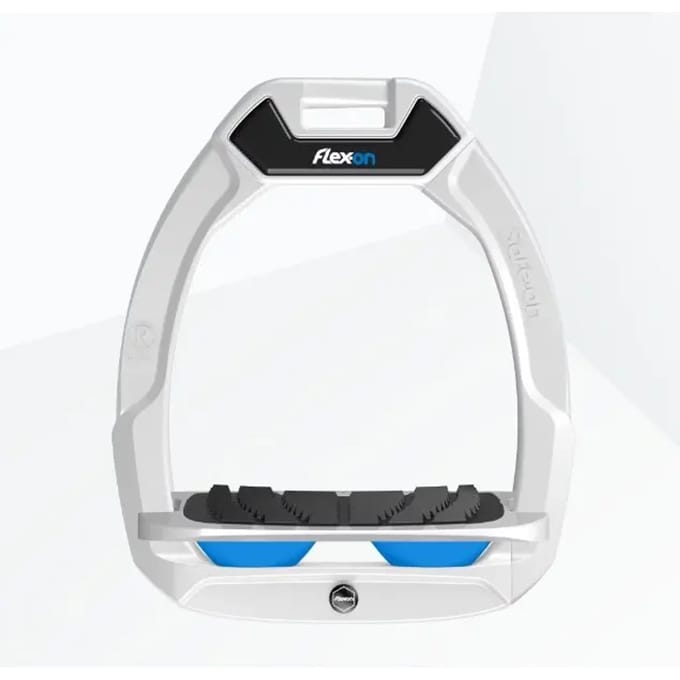 Veiligheidsstalen voor het paardrijden Schuin Grip Wit/Grijs/Blauw Flex-On Safe-On