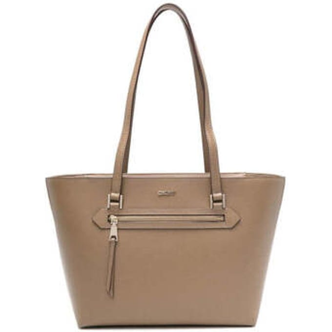 DKNY Leren Schoudertas Bryant Ave Tote Bag Shitake Lichtbruin