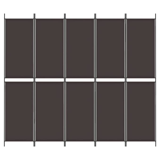 vidaXL - Kamerscherm - met - 6 - panelen - 300x220 - cm - stof - bruin