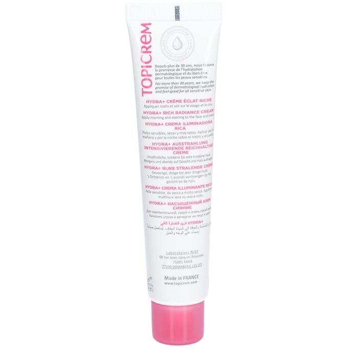 Topicrem Crème Face Care Hydra+ Rich Moisturizing Radiance Cream
