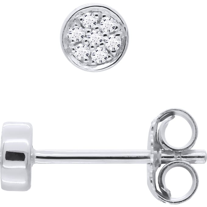 Oorbellen bezet met diamanten 0.020 Cts Illusion 0,35 Cts White Gold