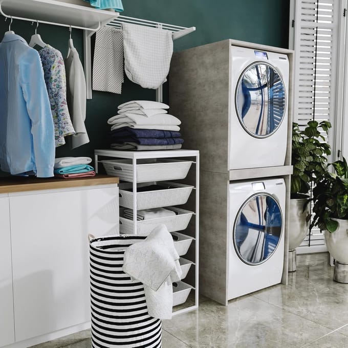 Wasruimte kast voor wasmachine en droger - 66 x 180 x 65 cm