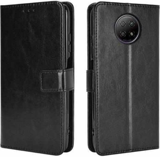Portemonnee Book Case Hoesje Geschikt voor: Xiaomi Redmi Note 9T (5G) -  zwart