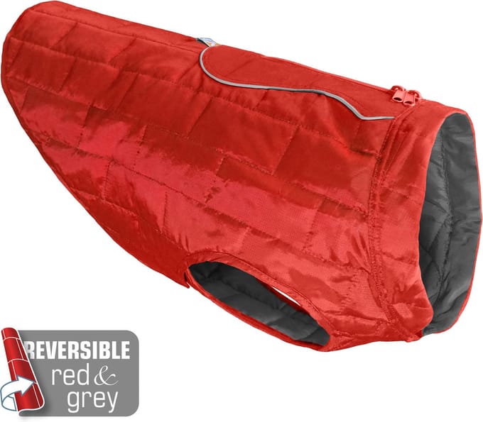 Kurgo Loft Jacket Rood&Antraciet - Hondenjas - S