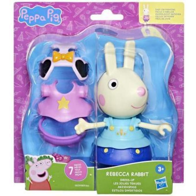 Peppa Pig-speelgoed Kelly Konijn-aankleedfiguur van 15 cm, met 6 modeaccessoires, peuterspeelgoed, 3+