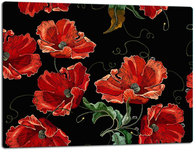 TMK ArtDeko - Snijplank - Glas - 52x40cm - Bloemen