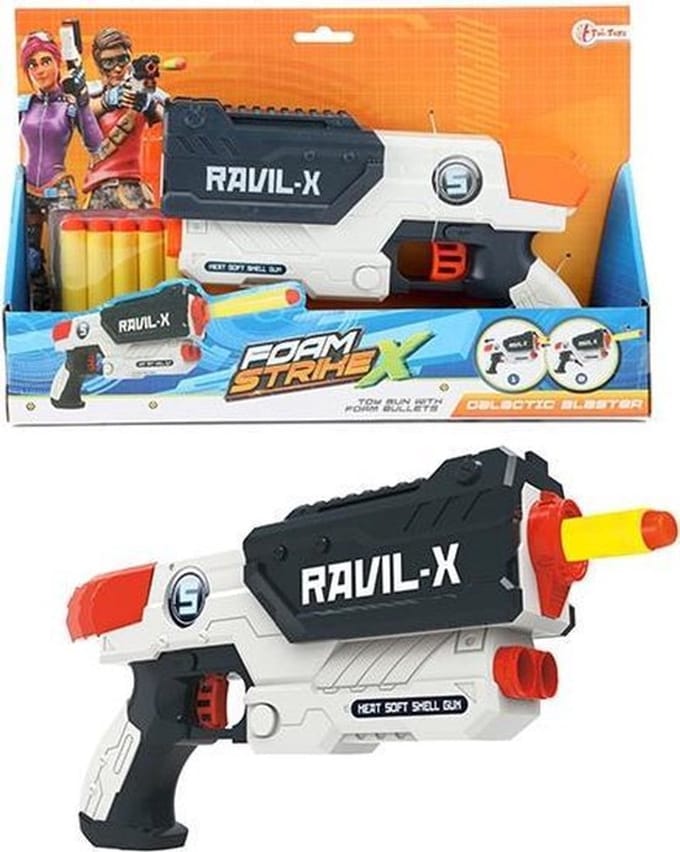 Pistool white l foam strikex toi-toys (32846a)