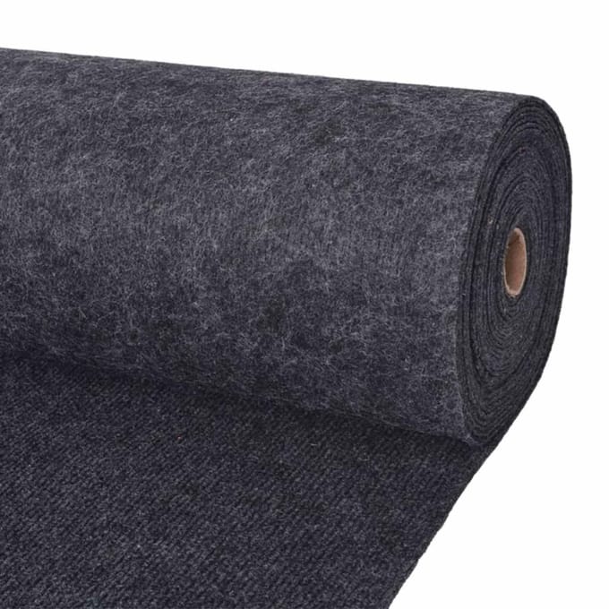 vidaXL - Tapijt - Antracietkleurig - 1,2 - x - 10 - m - Polyester