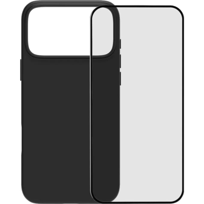 BlueBuilt Protective Back Cover met MagSafe iPhone 17 Pro Max Zwart + BlueBuilt iPhone 17 Pro Max Screenprotector Glas
