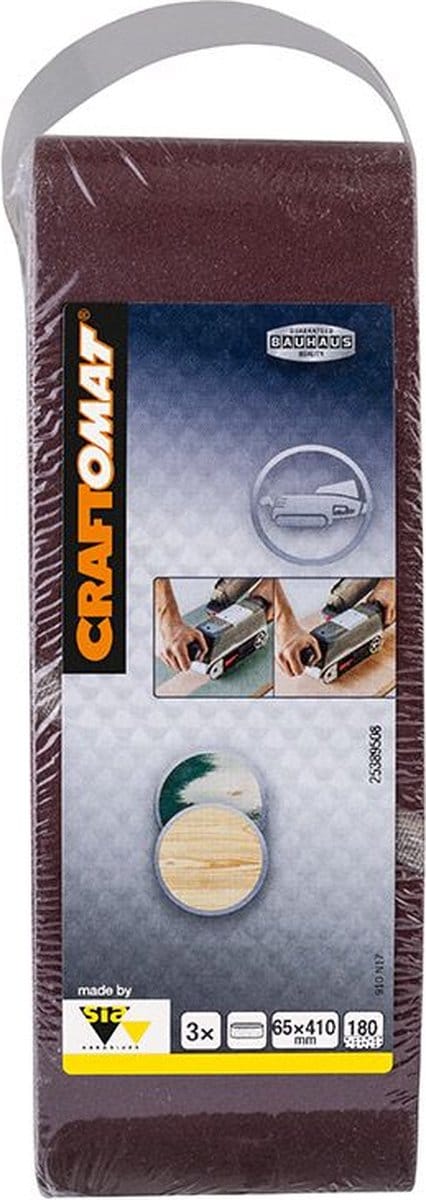 CRAFTOMAT schuurband BFWP - 410 x 65 mm - Korrel 180 - 3 stuks