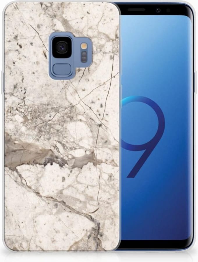 Samsung Galaxy S9 TPU Siliconen Hoesje Marmer Beige