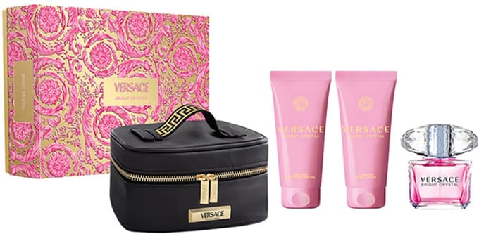 Versace Bright Crystal Gift Set EDT 90ML + SG 100ML + BL 100ML + small Beauty Case