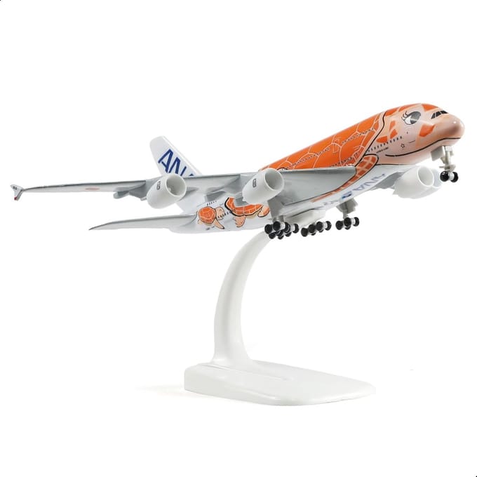 Metalen A380 Modelvliegtuig met Turtle Design - 7 inch