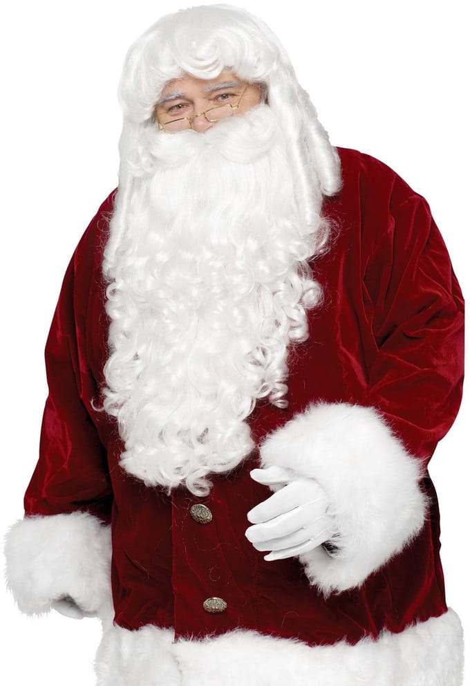 Professionele kerstman baard- en pruikenset